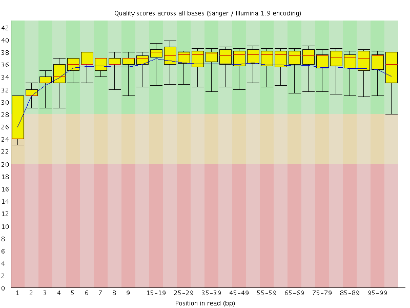 Per base quality graph